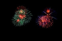 Abstract Fireworks Light Up The Dark Sky Royalty Free Stock Photo