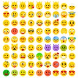 Abstract Flat Funny Set of Emoticons. Set of Emoji royalty free illustration Abstract Flat Funny Set of Emoticons. Set of Emoji royalty free illustration