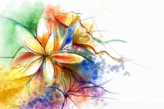 Abstract floral watercolor painting. Abstract colorful watercolour paintings for background