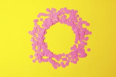 Abstract glamm, fashion, stylish background with copy space. Saprkle pink metal glittered sequins. Trendy texture. Magenta sequins royalty free stock images Abstract glamm, fashion, stylish background with copy space. Saprkle pink metal glittered sequins. Trendy texture. Magenta sequins royalty free stock images