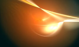 Abstract Golden Solar 3d Shape In Dark Space. Stock Images