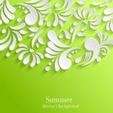 Abstract Green Background with 3d Floral Pattern vector illustration Abstract Green Background with 3d Floral Pattern vector illustration