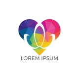 Abstract heart shape lotus flower logo design. royalty free illustration Abstract heart shape lotus flower logo design. royalty free illustration