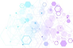 Abstract hexagonal background. Hexagonal molecular structures. Futuristic technology background in science style royalty free illustration Abstract hexagonal background. Hexagonal molecular structures. Futuristic technology background in science style royalty free illustration