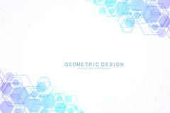 Abstract hexagonal background with waves. Hexagonal molecular structures. Futuristic technology background in science stock illustration Abstract hexagonal background with waves. Hexagonal molecular structures. Futuristic technology background in science stock illustration
