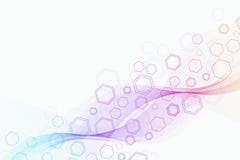 Abstract hexagonal background with waves. Hexagonal molecular structures. Futuristic technology background in science royalty free illustration Abstract hexagonal background with waves. Hexagonal molecular structures. Futuristic technology background in science royalty free illustration