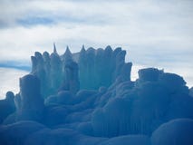 Abstract Ice Sculptures Against A Partially Cloudy Sky stock photography Abstract Ice Sculptures Against A Partially Cloudy Sky stock photography