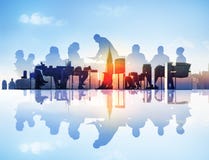 Abstract Image of Business Meeting in a Cityscape stock images Abstract Image of Business Meeting in a Cityscape stock images
