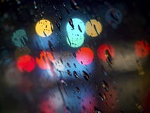 Abstract Images Rain Drops On The Mirror At Night. Take Real Focus Bokeh stock photography Abstract Images Rain Drops On The Mirror At Night. Take Real Focus Bokeh stock photography