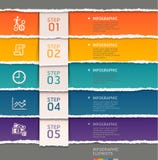Abstract infographics template torn paper style.