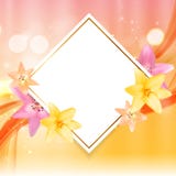 Abstract Kader met Lily Flower Natuurlijke achtergrond Vectorillu royalty-vrije illustratie Abstract Kader met Lily Flower Natuurlijke achtergrond Vectorillu royalty-vrije illustratie