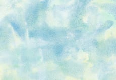 Abstract Light Blue Watercolor Background Painted On Watercolor