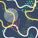 Abstract lines seamless pattern on orange background.Modern lines,hand painted elements,curve shapes,dots.Yellow grunge minimalist royalty free illustration Abstract lines seamless pattern on orange background.Modern lines,hand painted elements,curve shapes,dots.Yellow grunge minimalist royalty free illustration