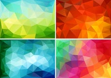 Abstract low poly backgrounds, vector set stock illustration Abstract low poly backgrounds, vector set stock illustration