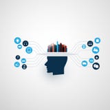 Abstract Machine and Deep Learning, Artificial Intelligence, Cloud Computing, Smart City and Networks Design Concept with Icons Stock Image Abstract Machine and Deep Learning, Artificial Intelligence, Cloud Computing, Smart City and Networks Design Concept with Icons Stock Image