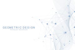 Abstract molecular network pattern with dynamic lines and points. Flow wave, sense of science and technology graphic stock illustration Abstract molecular network pattern with dynamic lines and points. Flow wave, sense of science and technology graphic stock illustration
