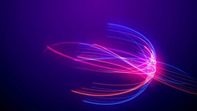 Abstract Moving Colored Lines On Dark Background Stock Photography