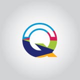 Abstract Multicolored Q letter Logo design vector icon stock illustration Abstract Multicolored Q letter Logo design vector icon stock illustration