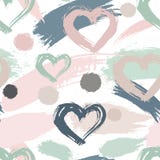 Abstract naadloos elementen hipster patroon met borstelslagen, hart stock illustratie Abstract naadloos elementen hipster patroon met borstelslagen, hart stock illustratie