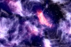 Abstract night sky with glitter sparkle stars and nebula, colorful blue and purple galaxy space universe