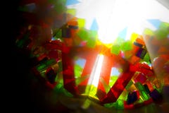 Abstract Onderzoekend Geometrische Vormen Caleidoscoop Als achtergrond Stock Afbeeldingen