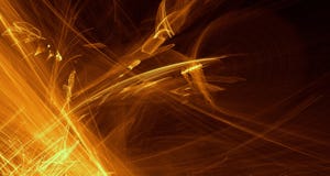 Abstract Orange, Yellow, Gold Light Glows, Beams, Shapes On Dark Background Stock Images