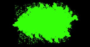 Abstract paint brush stroke shape black ink splattering flowing and washing on chroma key green screen background with alpha stock video Abstract paint brush stroke shape black ink splattering flowing and washing on chroma key green screen background with alpha stock video