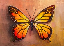 Oil painting of Monarch Butterfly