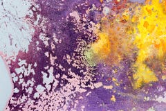 Abstract Painting Color Texture. Bright Artistic Background In Purple And Yellow. Stock Photography Abstract Painting Color Texture. Bright Artistic Background In Purple And Yellow. Stock Photography