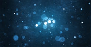 Abstract particle bokeh with dark blue background