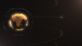 Abstract particle. Golden, orange planet inside the white veilted one, created of dots. Total black dackdrop. Little stock illustration Abstract particle. Golden, orange planet inside the white veilted one, created of dots. Total black dackdrop. Little stock illustration