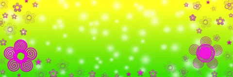 Abstract Pink Flowers in Blurred Green and Yellow Background royalty free stock photo Abstract Pink Flowers in Blurred Green and Yellow Background royalty free stock photo