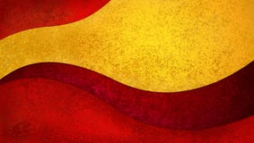 Abstract red and gold background with curved shapes with copyspace