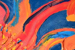 Abstract Red Oil Paint On Blue Background Stock Photos Abstract Red Oil Paint On Blue Background Stock Photos
