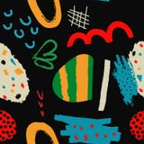 Abstract seamless pattern with different brush strokes and shapes as background or texture royalty free illustration Abstract seamless pattern with different brush strokes and shapes as background or texture royalty free illustration