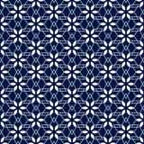 Abstract seamless pattern. Geometric blue background with floral leaf. Abstract texture with flowers leaves for design wallpapers,