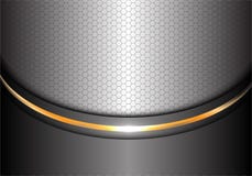 Abstract silver gold line curve hexagon mesh design modern luxury background texture vector. stock illustration Abstract silver gold line curve hexagon mesh design modern luxury background texture vector. stock illustration