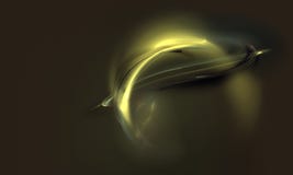 Abstract Space With Yellow Foggy Moving Lights And Shapes. Fictional Abyss. Royalty Free Stock Images