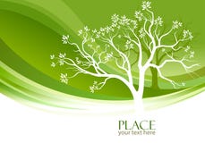 Abstract Tree In Olive-green Background Stock Photo