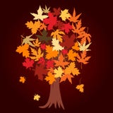 Abstract Tree With Autumn Leaves Stock Image