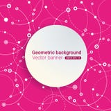 Technological vector background with a round banner for text. The intersection of circles, dots and lines. The chaotic motion royalty free illustration Technological vector background with a round banner for text. The intersection of circles, dots and lines. The chaotic motion royalty free illustration