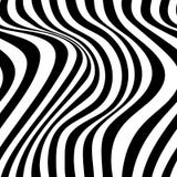 Abstract Vector Seamless Op Art Pattern With Waving Curling Lines. Monochrome Graphic Black And White Ornament Royalty Free Stock Photography Abstract Vector Seamless Op Art Pattern With Waving Curling Lines. Monochrome Graphic Black And White Ornament Royalty Free Stock Photography