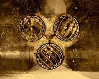 Abstract Vintage Three-Way Power Balls vector illustration Abstract Vintage Three-Way Power Balls vector illustration