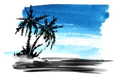 Abstract watercolor background. A spot of streaked blue paint streaks. Hand-drawn watercolor illustration vector illustration Abstract watercolor background. A spot of streaked blue paint streaks. Hand-drawn watercolor illustration vector illustration