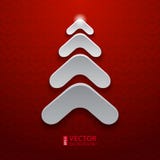 Abstract White Christmas Tree On Red Background Stock Photos Abstract White Christmas Tree On Red Background Stock Photos