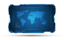 Abstract world map digital frame tech sci fi concept design background Stock Photography Abstract world map digital frame tech sci fi concept design background Stock Photography