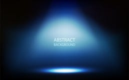 Abstracte achtergrond, blauwe schijnwerper in ruimte, netmuur met digitale technologie vectorillustratie stock illustratie Abstracte achtergrond, blauwe schijnwerper in ruimte, netmuur met digitale technologie vectorillustratie stock illustratie