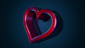 Abstracte animatie van kleurrijke en glanzende glas hart-vormige juwelendoos op een donkerblauwe achtergrond Het concept van de l vector illustratie Abstracte animatie van kleurrijke en glanzende glas hart-vormige juwelendoos op een donkerblauwe achtergrond Het concept van de l vector illustratie