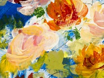 Verwonderlijk Abstracte Bloemen Van Het Acryl Schilderen Op Canvas Stock OL-46