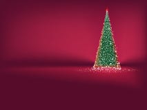 Abstracte groene Kerstmisboom op rood. EPS 10 royalty-vrije illustratie Abstracte groene Kerstmisboom op rood. EPS 10 royalty-vrije illustratie